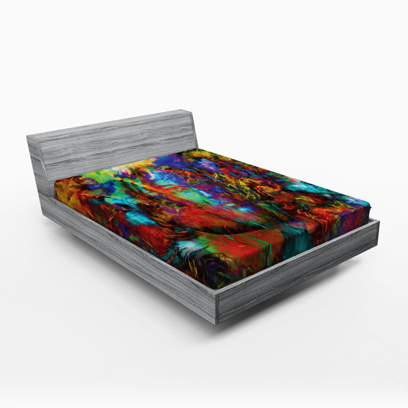 Microfiber Abstract Fitted Sheet, Full Fitted Sheet