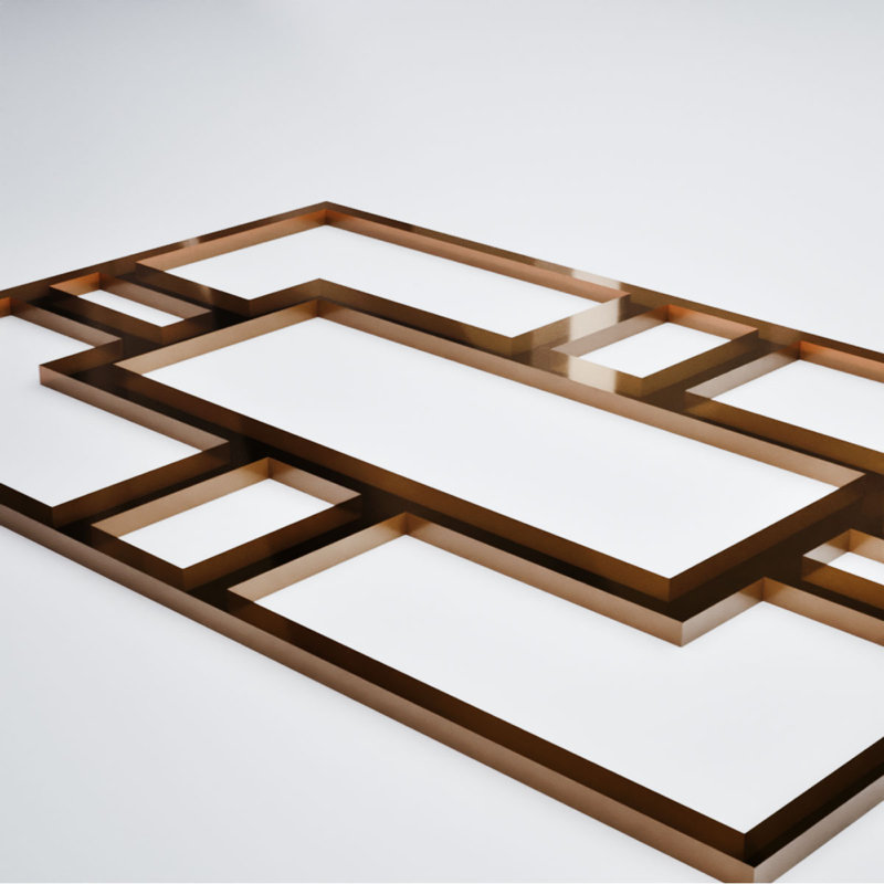 Hastings Decorative Fretwork Acrylic Wall Panels, Extra Small, 4 7/8"W x 7 3/8"H x 1/8"T, Bronze Mirror, Bronze