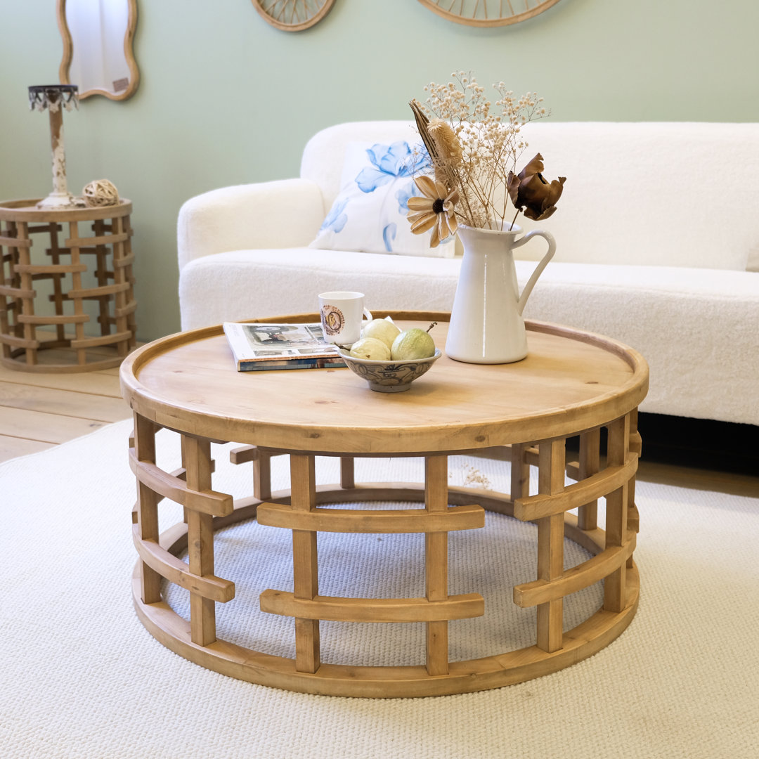 Kayann 31.5“ Solid Wood Coffee Table with Tray Tabletop Loon Peak®