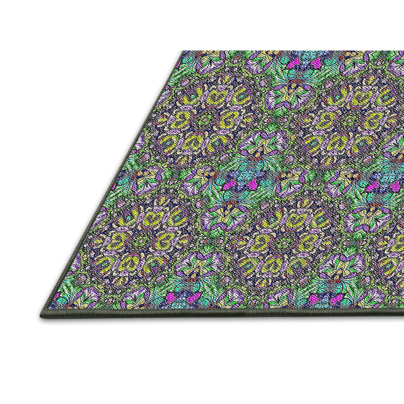 Damask Indoor Rug, Rectangle 5' x 7'
