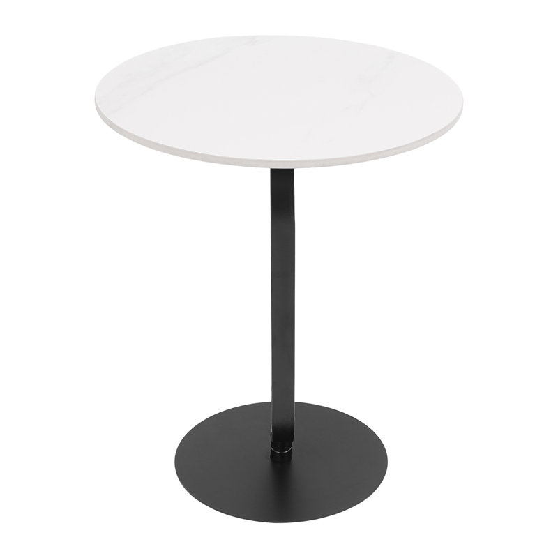17.72'' End Table, White/Black