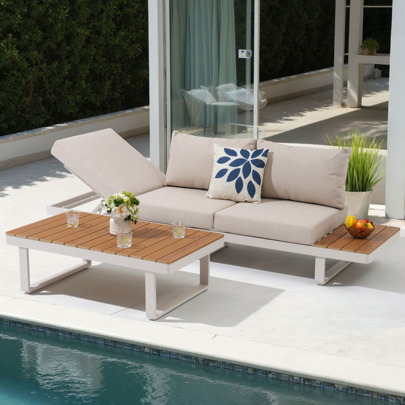 Canapé d'extérieur en aluminium avec table basse