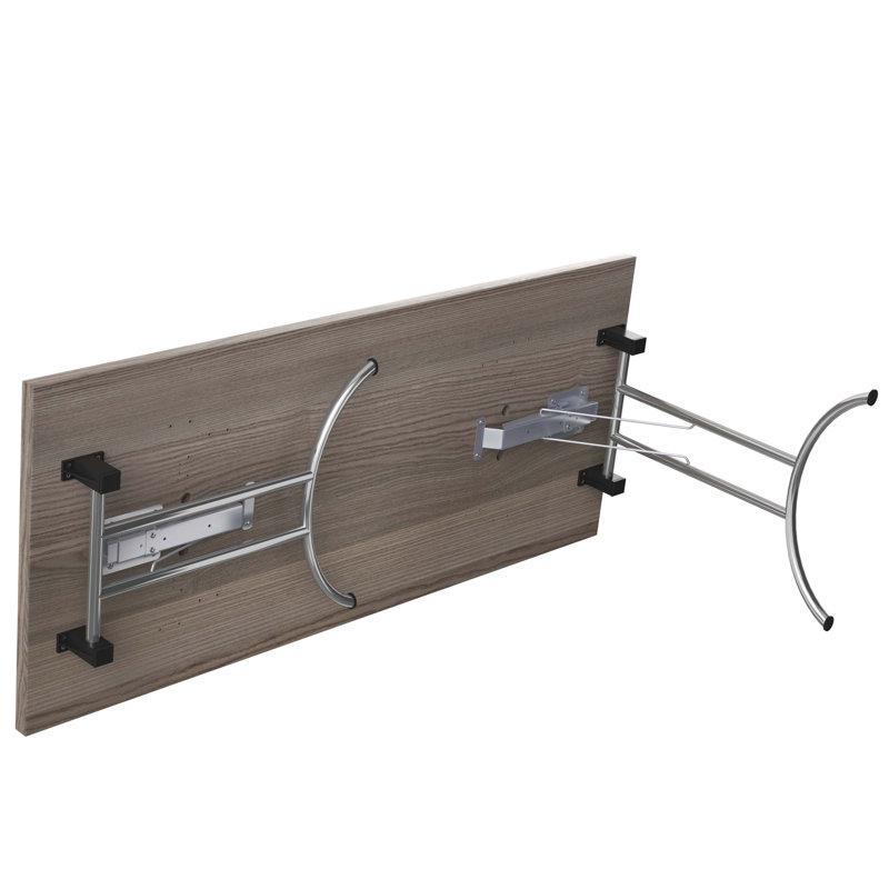 Buariki Rectangle Modular Training Table, Silver, 72.5cm H x 160cm W x 70cm D, Grey Oak