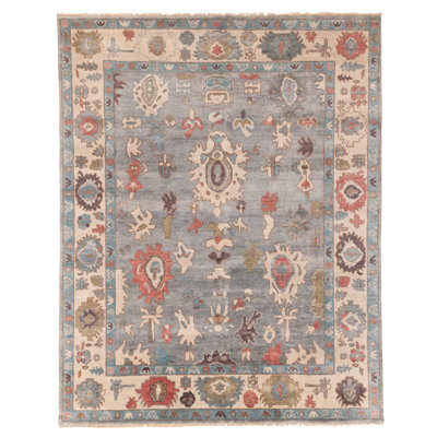 Modern Oushak Grey Rug 7'11" x 9'8"