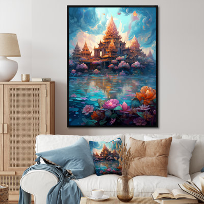 «Asian Asian Temple», reproduction de fleurs sur toile