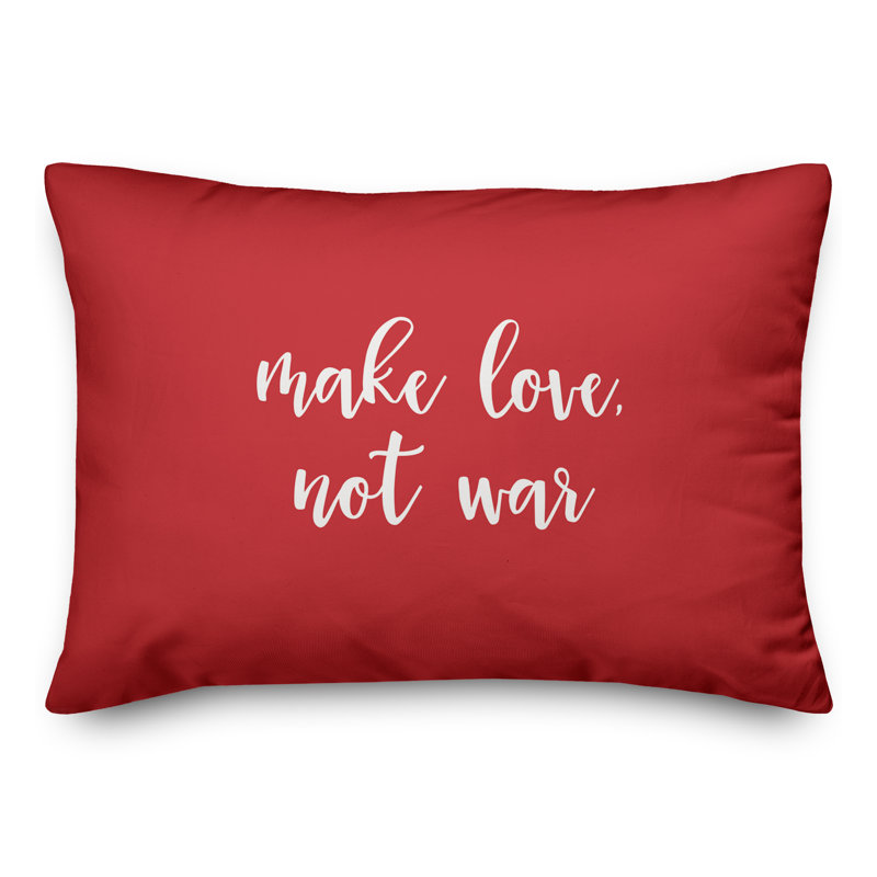  Coussin «Make Love Not War», Rouge