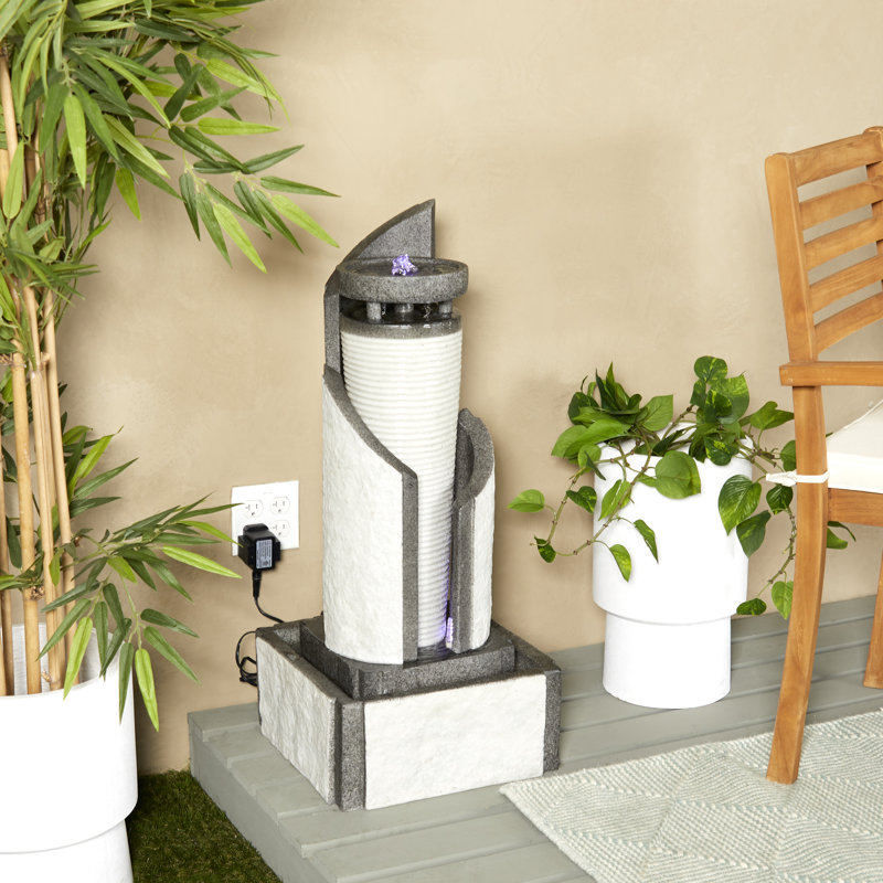 Dafnoula Weather Resistant Floor Fountain with Light
