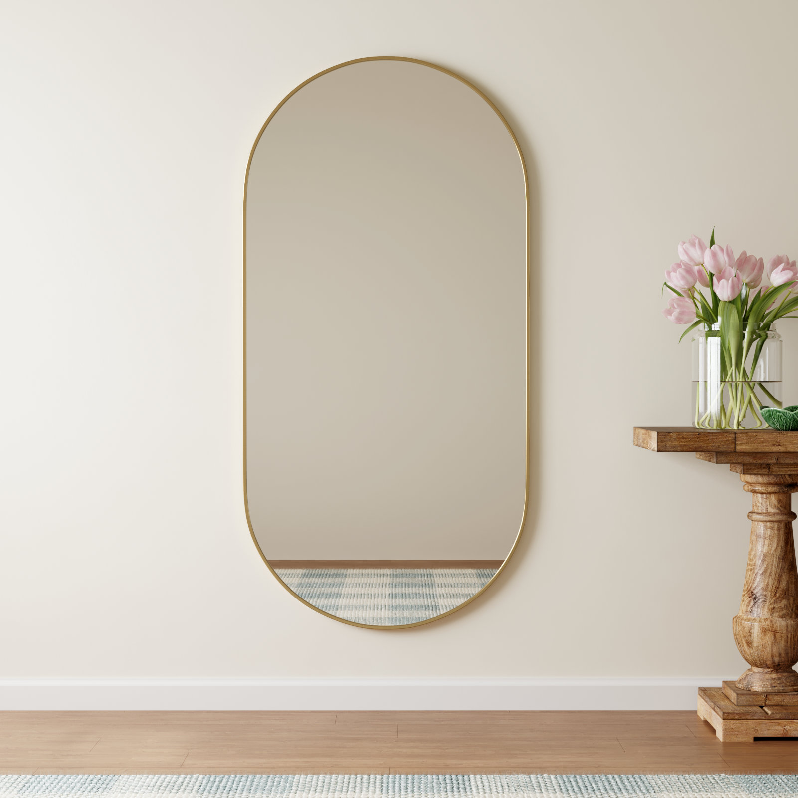 Elington Accent Mirror, Brass, 60"  x 30" 