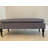 SEAT4U Prebe Bedroom Linen Ticking Stripe Fabric Upholstered Wooden Bench-1157898200