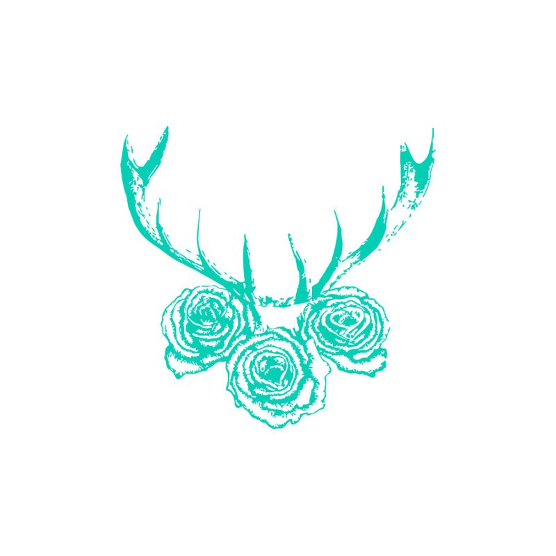 Décalcomanie murale cerf antler, Menthe
