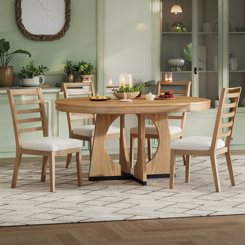Red Barrel Studio 5 Piece Extendable Round Dining Table Set with 4 ...