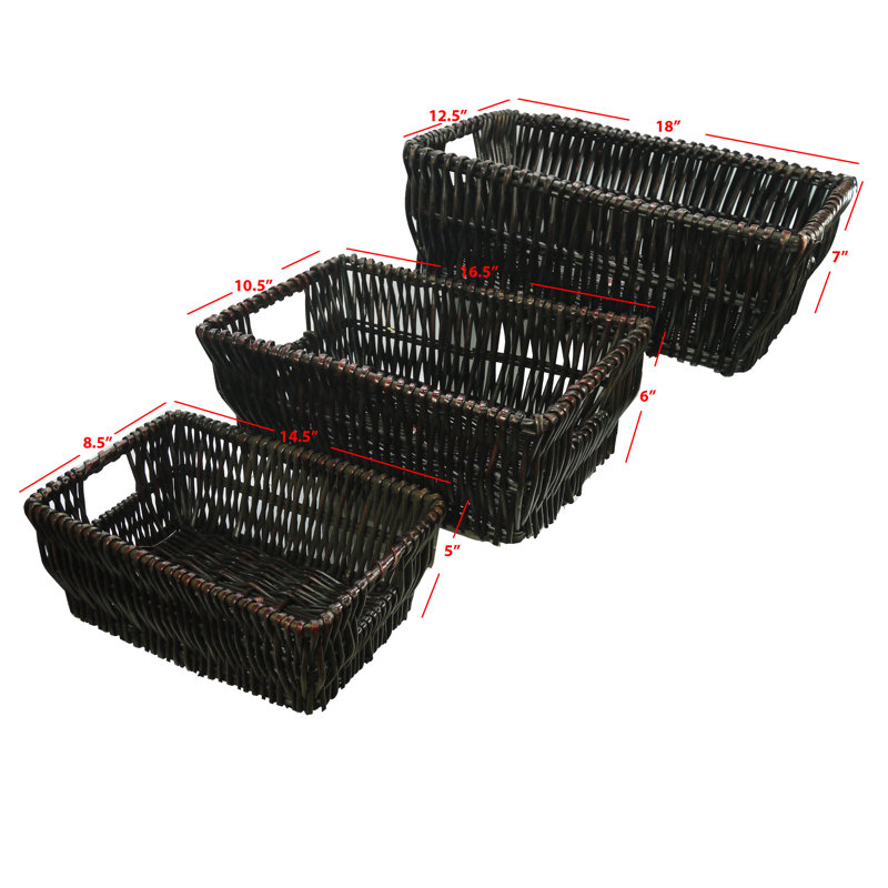 Ensemble de paniers 3 pièces en osier