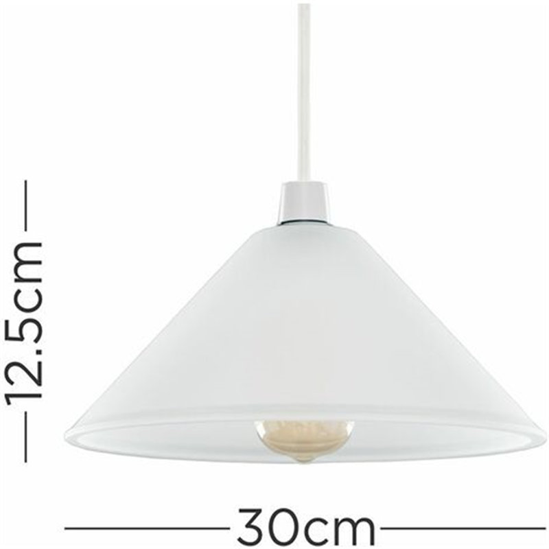 Glass Empire Lamp Shade in White