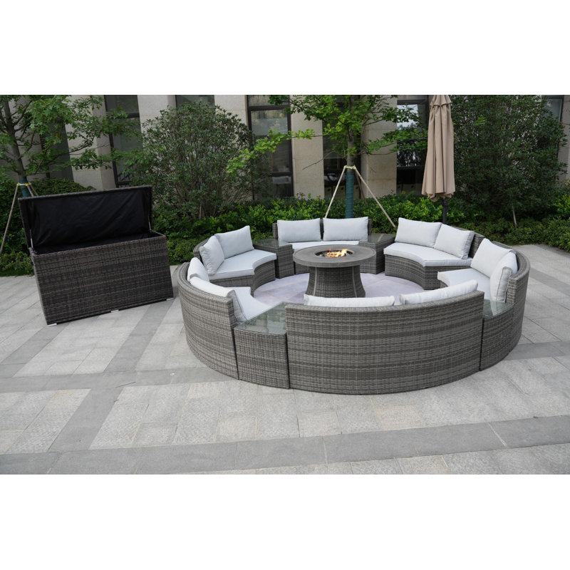 Areefa 12 - Person Patio Conversation Set with Cushions