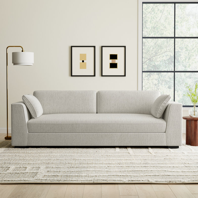 Mindi 99" Modern Upholstered Fabric Sofa