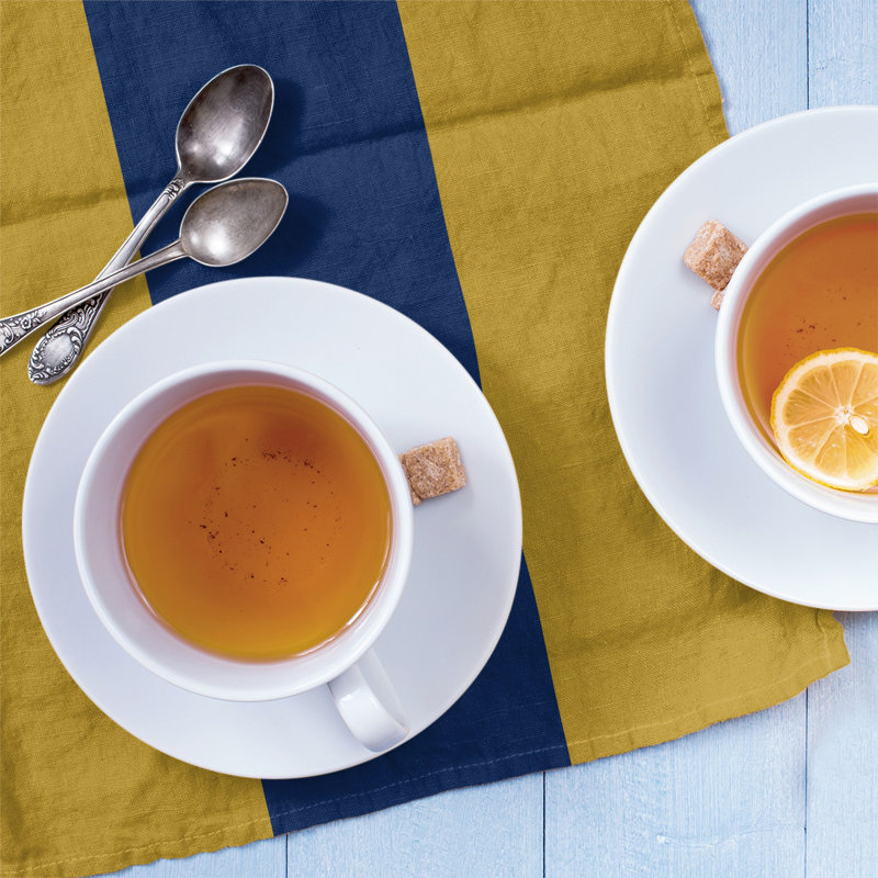 Stripe Tea Towel Kitchen Towel, Cotton Twill, Gold/Navy Blue Milwaukee Baseball