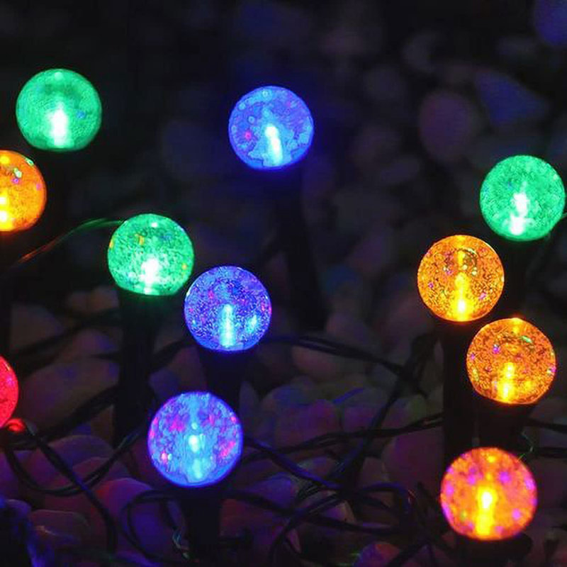 Black Solar Powered Pathway Light, Multicolor