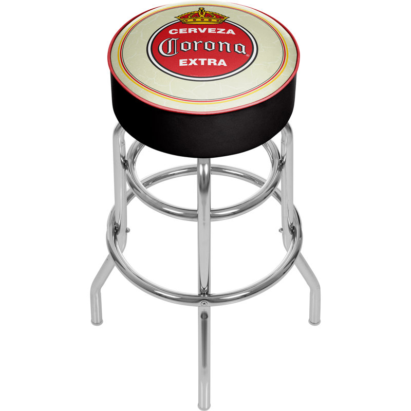 Corona Vintage Adjustable 26'' Red Metal Swivel Counter Stool