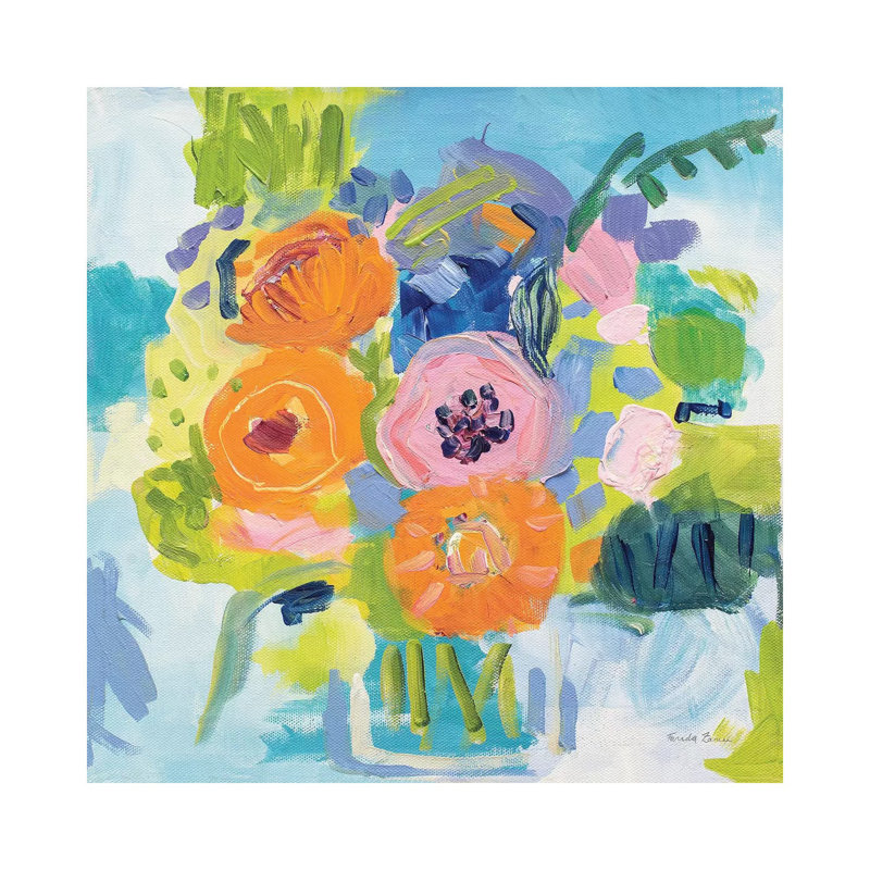Summer Bouquet by Farida Zaman - Wrapped Canvas Painting, 30.48 cm H x 30.48 cm W