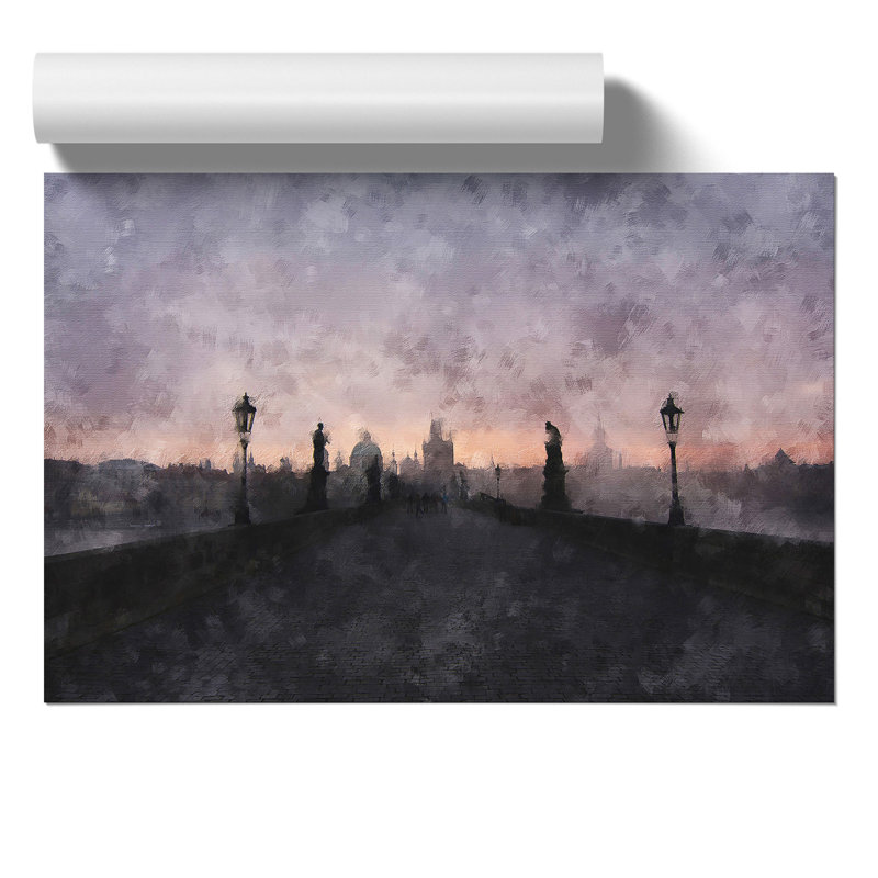 Charles Bridge in Prague Painting - Frameless Print, 42cm H x 59cm W x 0.1cm D