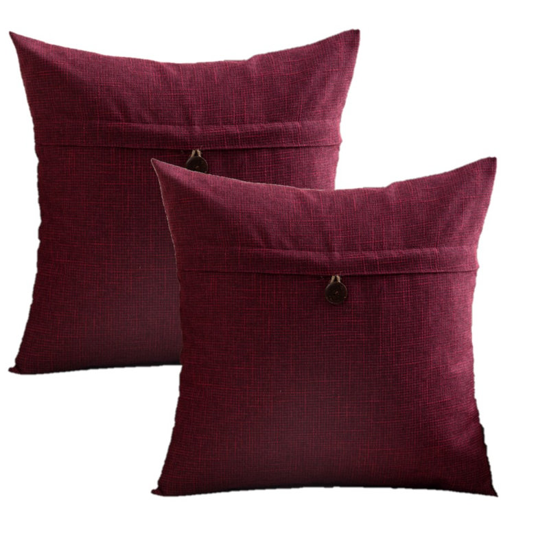 Housses de coussin carrées, Bourgogne, 18 po x 18 po, Non