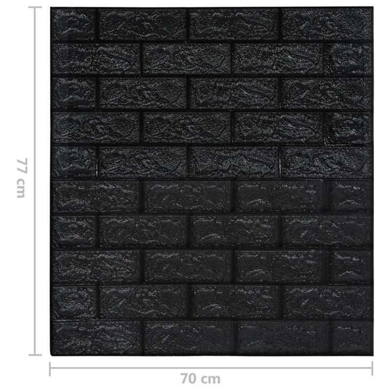 Chantrea 3D Embossed 10-Piece Wallpaper Tile, Black