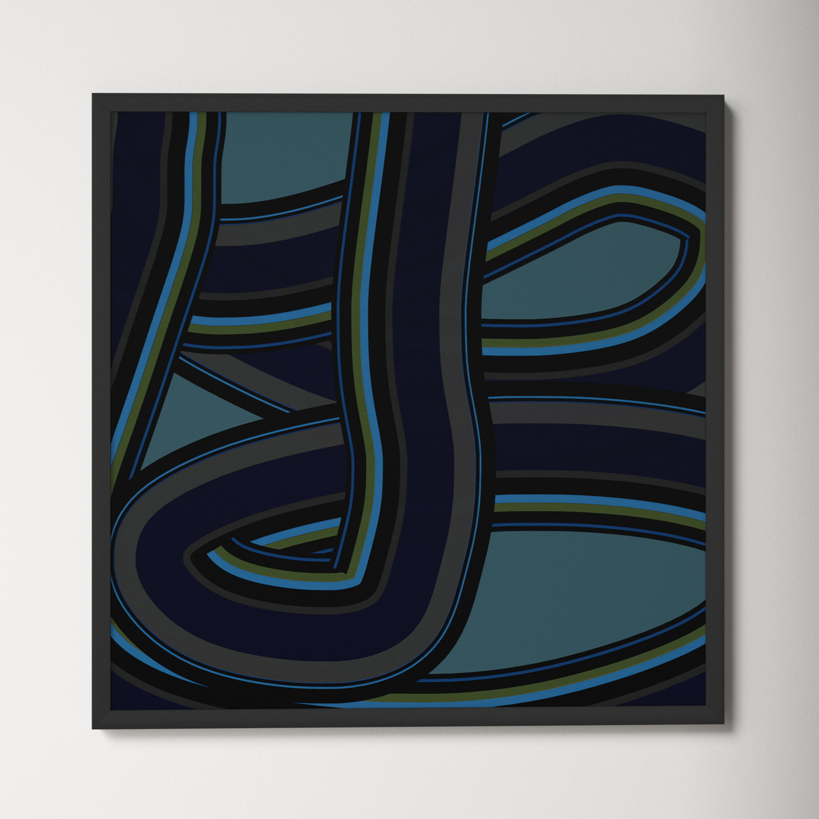 Stone Blue Twist by Jacques Pilon, Black, 36" H x 36" W x 1.25" D