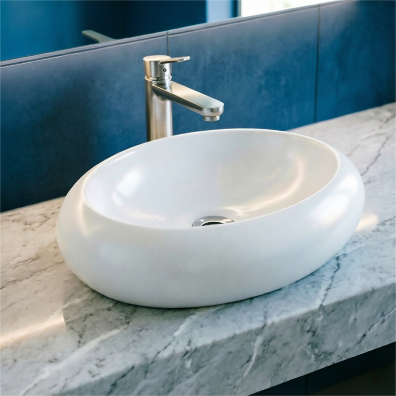 Topcraft White Ceramic 24" * 16" Vessel Bathroom Sink