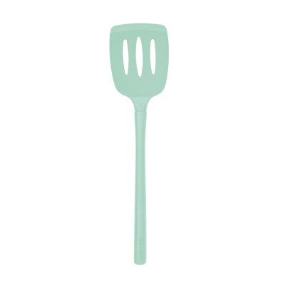 Tovolo Flex-Core Slotted All-Silicone Turner for Draining and Flipping, Aqua