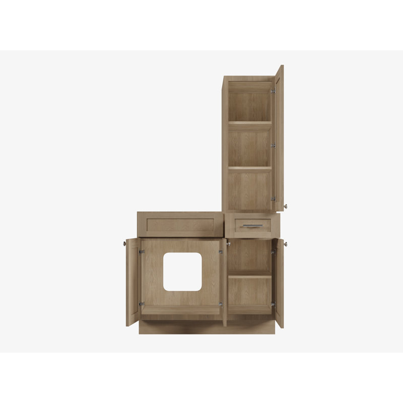 Meuble-lavabo simple 39 po Disar, Chêne naturel