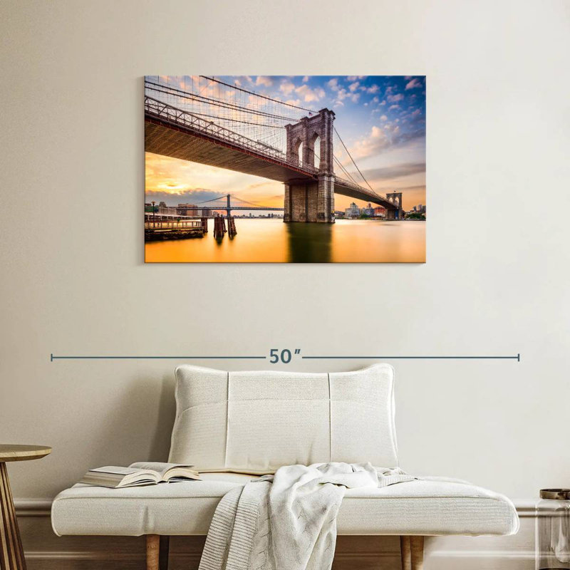 Lilie, pittoresque pont de Brooklyn, H 24 po x l 36 po