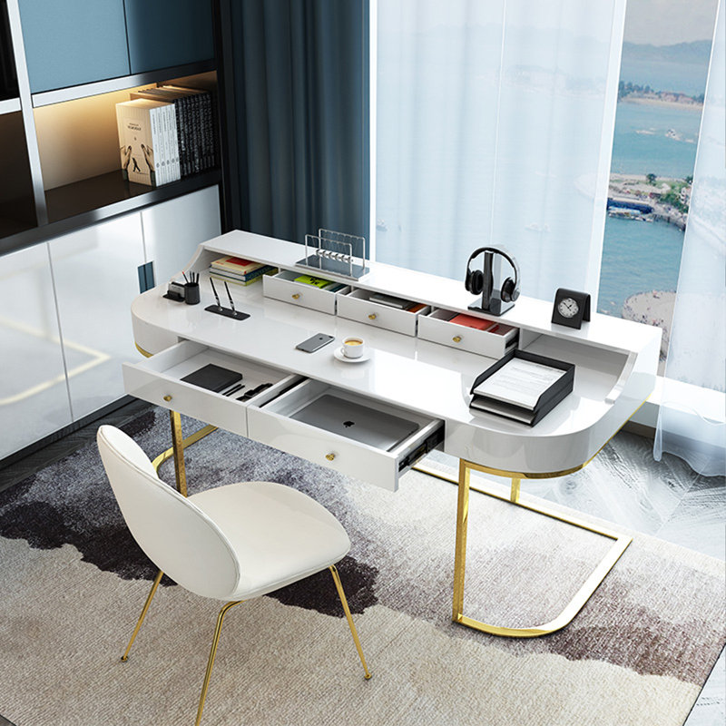 Bureau de luxe moderne avec finition en émail cuit, H 29,53 po x l 47,24 po x P 23,62 po