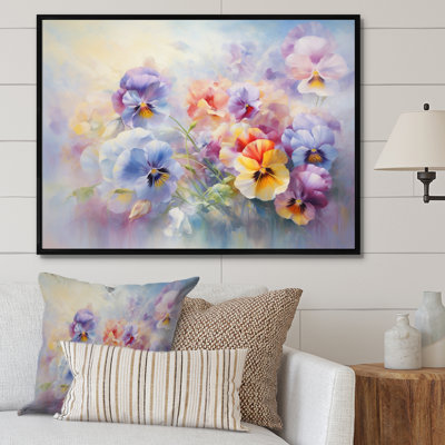 Colourful Pansies Romantic Impression III - Floral Canvas Wall Art