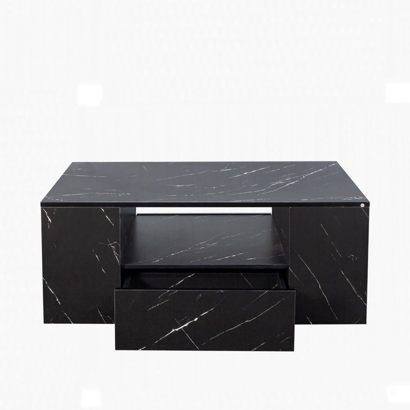 Table basse avec plateau coulissant, Noir, noir, noir, noir