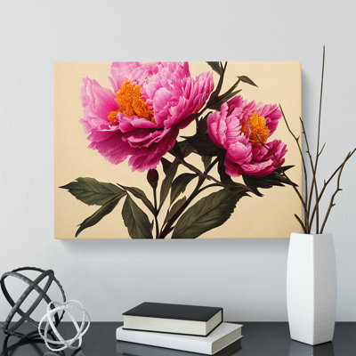 Adorable Peony Flowers - Wrapped Canvas