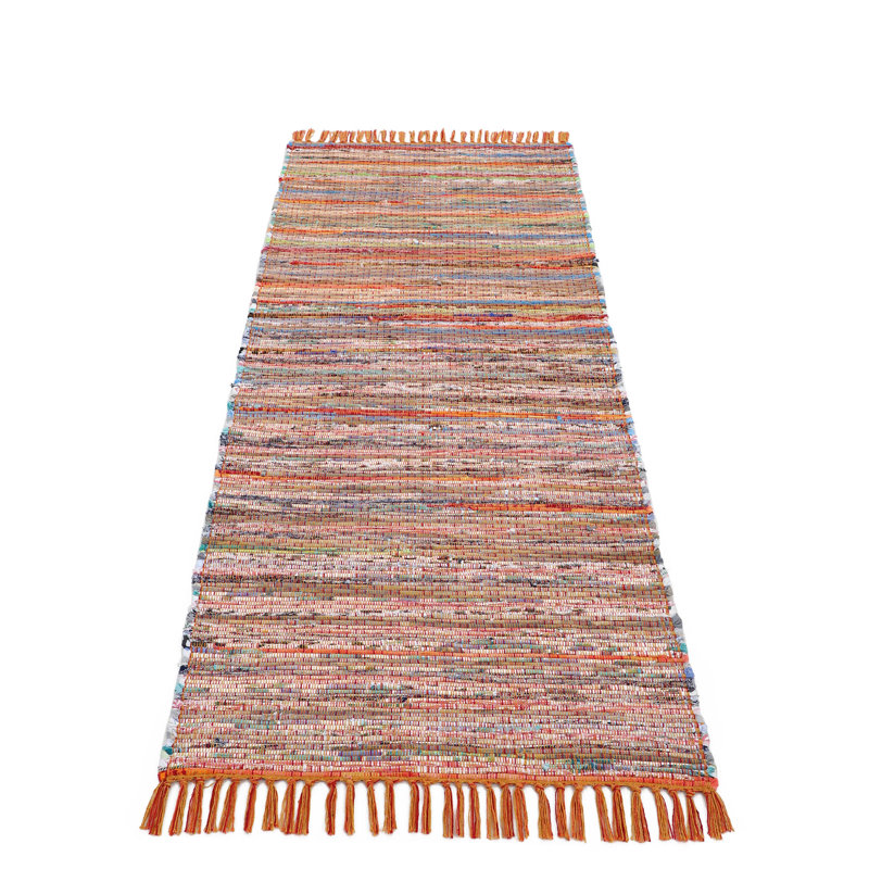 Chindi Hand Woven Kilim Orange Rug, Runner 75 x 200cm