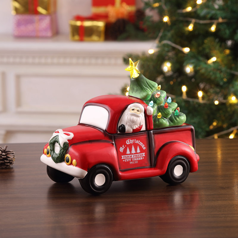 10.5" Nostalgic Ceramic Lit Truck Cookie Jar