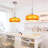 11" Mid-century Orange Pendant Light, Adjustable Cord, E26 Bulb Included