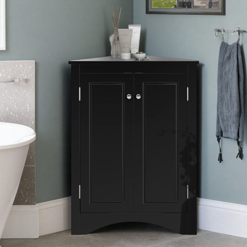 Armoire de salle de bain sur pied autoportante, Black