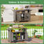 Chariot de cuisine avec grande armoire de rangement, chariot de salle à manger extérieur mobile-998219979