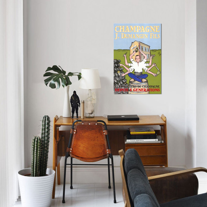 « yogi », affiche rétro sur toile, H 18 po x l 12 po x P 1,5 po