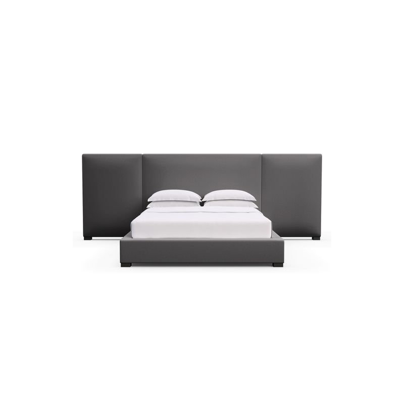 Prospect Upholstered Bed, Weathered, Plush Velvet Blanc, California King