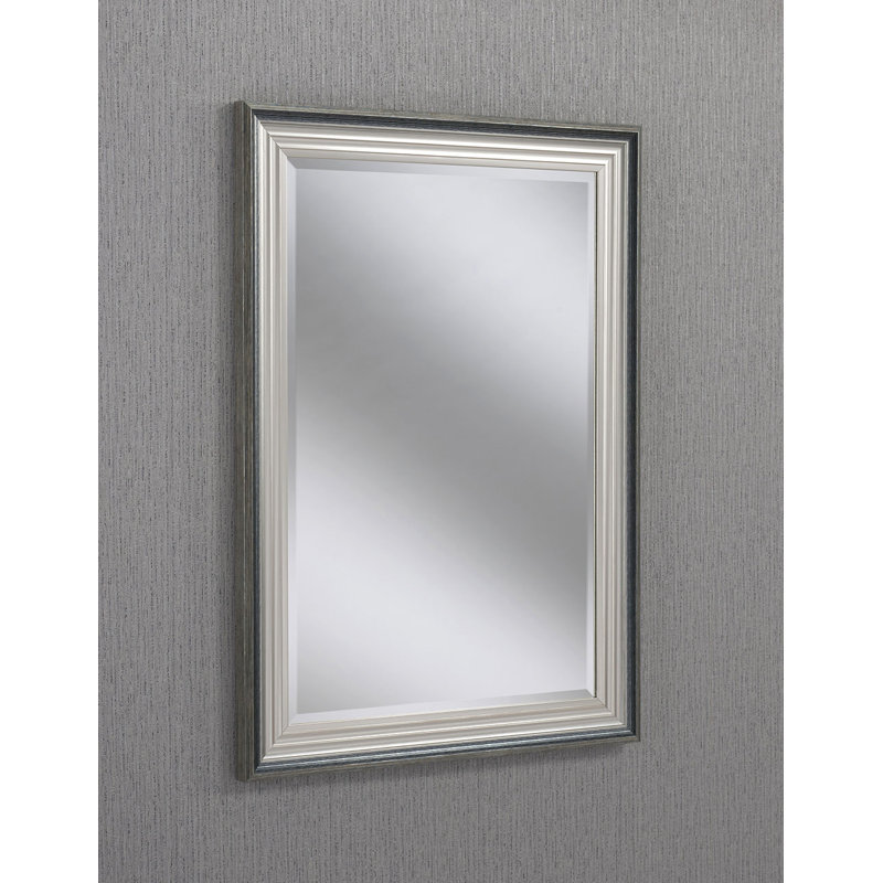 Pavadas Flat Wall Mirror, 103.5cm H x 73cm W, Silver/Blue