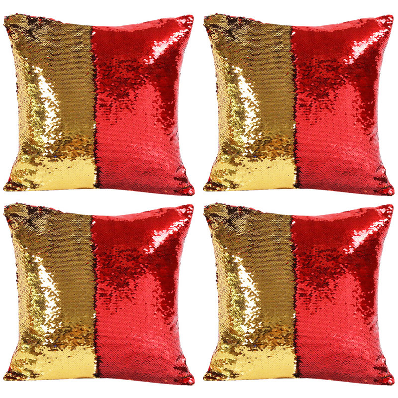 Sequined Reversible Pillow Cover