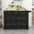 Wooden Kitchen Island with Trash Can Storage, Drop Leaf, Drawers and Charging Station-71288904