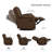 6-piece Faux Leather Reclining Sectional Sofa with Storage Console & Cup Holders-470689675