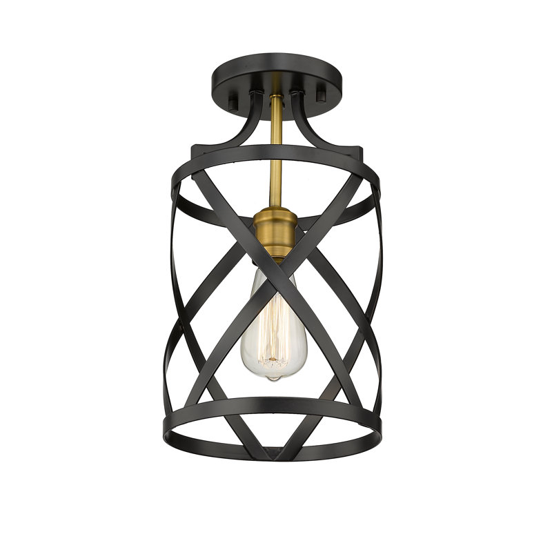 Austwell Semi Flush Mount, Olde Brass