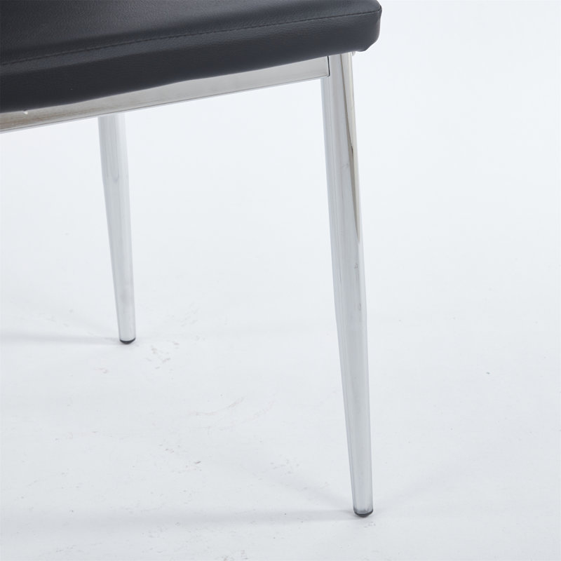Ensemble de table à manger 1 + 4, Noir, H 29,6 po x l 43,31 po x P 43,31 po, Argent argent