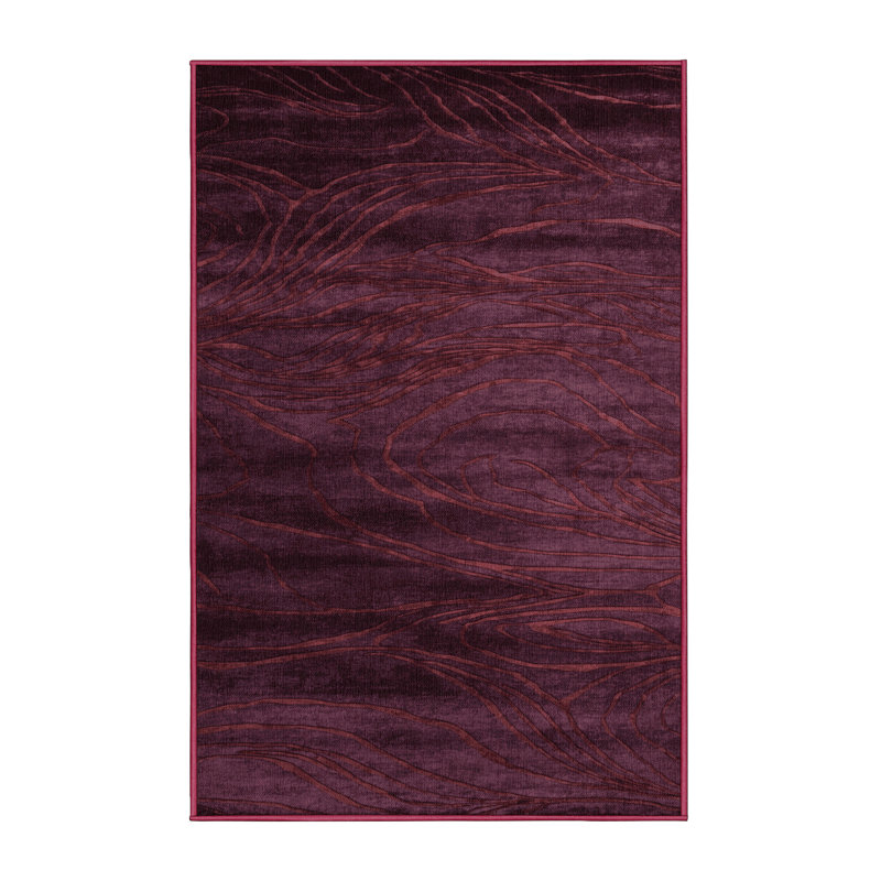Tapis rouge abstrait lavable à la machine