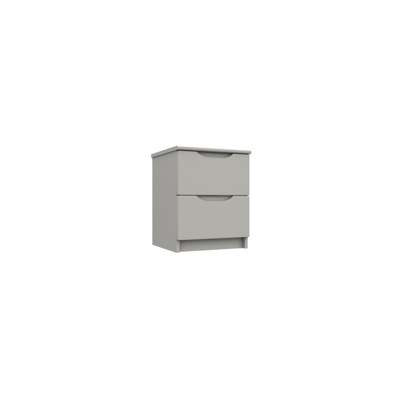 Alianys 38.3cm W Manufactured Wood Bedside Table, Light Grey Gloss